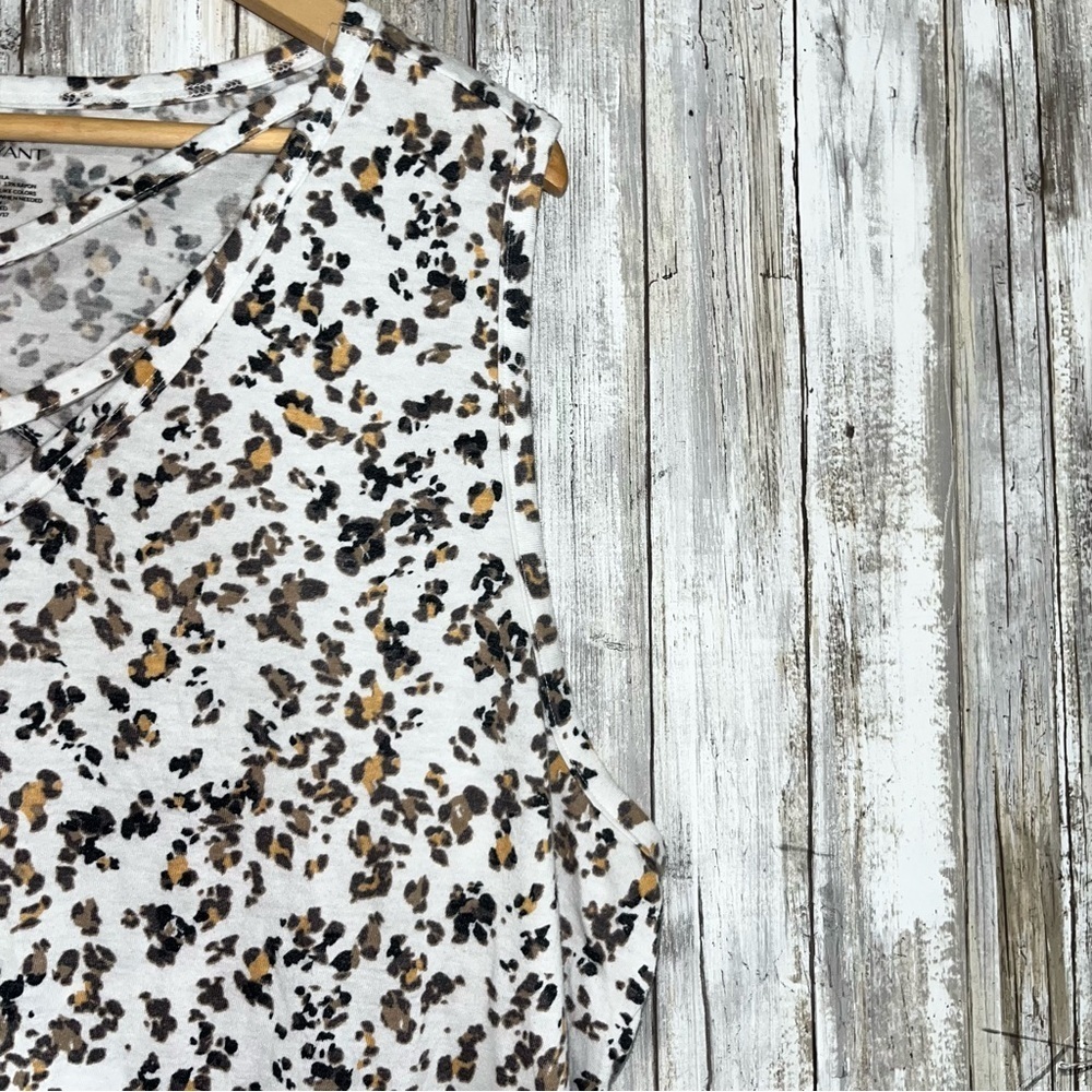 Lane Bryant Leopard Print Criss Cross Neck Tank Top Size 22/24 Plus Sleeveless - Picture 3 of 5